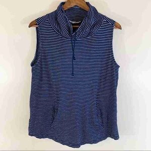 Navy Striped Sleeveless Women's Top
